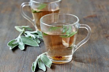 hot tea with sage. prevention and treatment of the common cold.