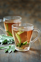 hot tea with sage. prevention and treatment of the common cold.