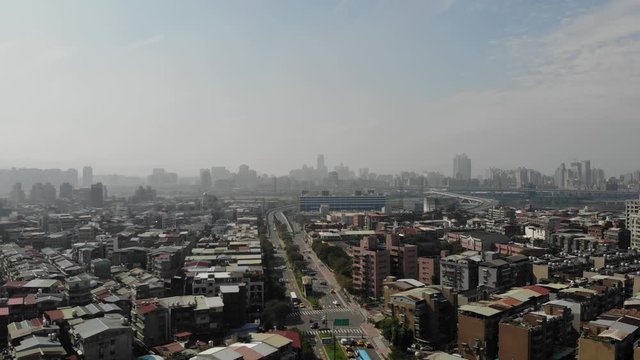 aerial video of residential area around longshan temple