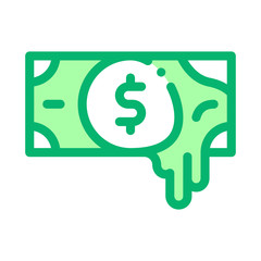 Exposing Fake Money Icon Vector. Outline Exposing Fake Money Sign. Isolated Contour Symbol Illustration