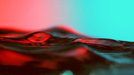 Detail of water waves in neon lights