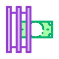 Fake Money Printer Icon Vector. Outline Fake Money Printer Sign. Isolated Contour Symbol Illustration