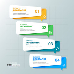  ฺBusiness Infographics template 4 options with rectangle banner.