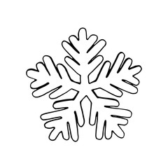 Vector image of snowflakes. Isolated on a white background. Simple flat black illustration on white background.