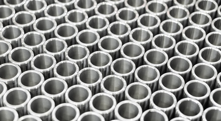 Cylindrical steel metal parts for rotor ball bearing in train locomotive factory, CNC milling and lathe machine, industry technology background