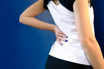 Pain in the kidneys. concept of health.