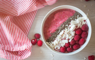 Berries Smoothie Bowl with Coconut and Chia seeds