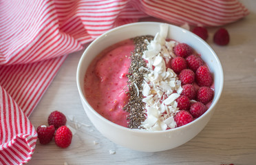 Berries Smoothie Bowl with Coconut and Chia seeds