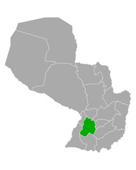 Karte von Paraguari in Paraguay