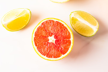 orange slices of grapefruit and lemon