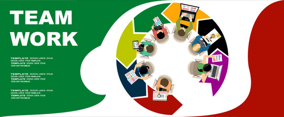 Flat design illustration concepts for business analysis and planning, consulting, team work, project management. Business, team work, cooperation 