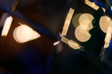 Abstract Golden glare on abstract bokeh background - image