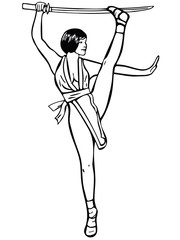 Fantasy sword fighter high kick