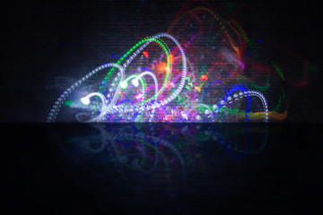 Lights in motion at night as an abstract background.