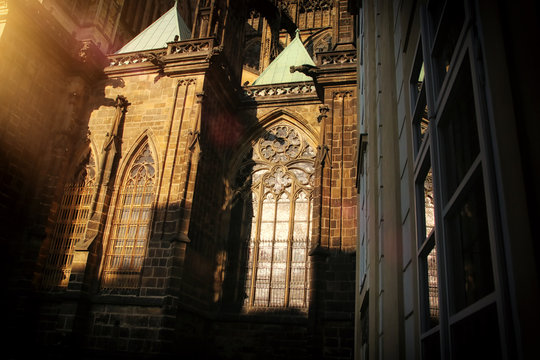 outdoors view of Prague cathedral