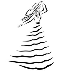 lady in a fluffy long skirt and hat