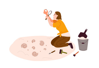 Archeology, antiques search flat vector illustration © Good Studio
