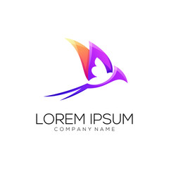 Obraz premium swallow logo design vector abstract