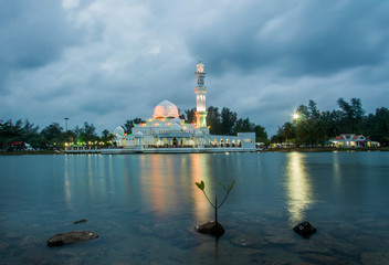 A long exposure shot of a beautiful mosque in Malaysia.