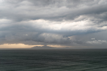 Panoramic view of Cham islands in remote during stormy weather