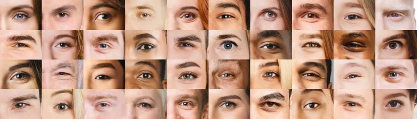 Foto op Aluminium Collage of beautiful human eyes of different colors © Prostock-studio