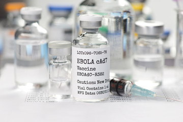 Ebola  Zaire Virus Vaccine With Laboratory Equipment