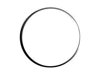 Grunge thin circle made of black paint.Grunge oval shape made for marking.Grunge thin oval frame.