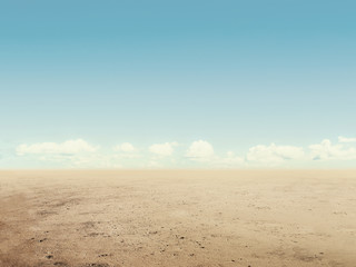Fototapeta na wymiar arid desert land with sky