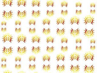 Nice native gold ornament pattern hand-drawn ikat geometric background - Ethnic folk pattern. Tribal embroidery background. Vector