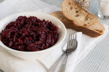 Beetroot salad, vegetarian-vegan  healthy eating