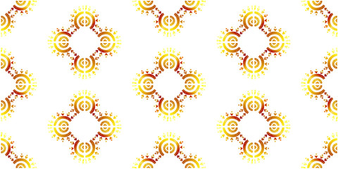 Nice native gold ornament pattern hand-drawn ikat geometric background - Ethnic folk pattern. Tribal embroidery background. Vector