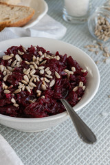 Beetroot salad, vegetarian-vegan  healthy eating