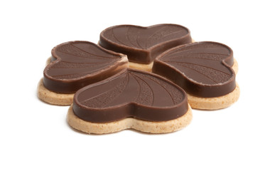 chocolate hearts isolated