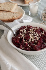 Beetroot salad, vegetarian-vegan  healthy eating