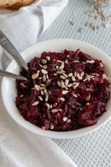 Beetroot salad, vegetarian-vegan  healthy eating