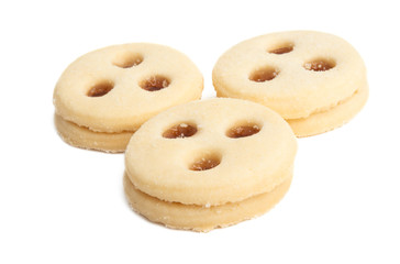 round cookies with jam isolated