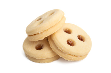 Fototapeta na wymiar round cookies with jam isolated