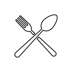 Spoon fork icon vector trendy design