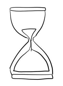 Hand drawn vector sketch illustration of sand watch.