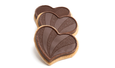 chocolate hearts isolated
