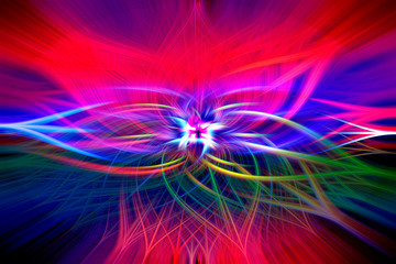 Abstract design of blue twisted light fibers