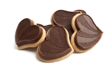 chocolate hearts isolated