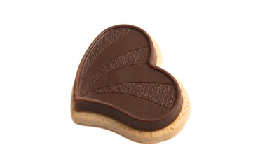 chocolate hearts isolated