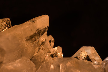 Yellow sugar crystals is macro