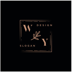 WY Beauty vector initial logo, handwriting logo of initial signature, wedding, fashion, jewerly, boutique, floral and botanical with creative template for any company or business
