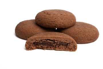 cookies with chocolate cream isolated
