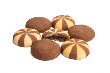 cookies with chocolate cream isolated
