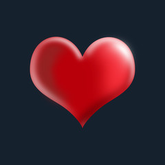 Cover with red heart on a blue black background