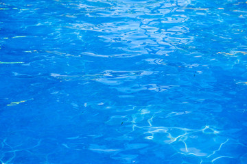 Fototapeta na wymiar Water in swimming pool rippled water detail background