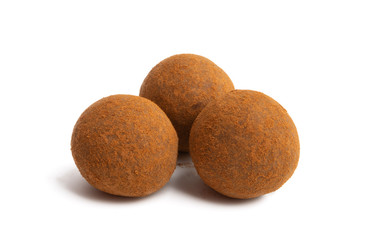 Fototapeta na wymiar chocolate truffles with nuts